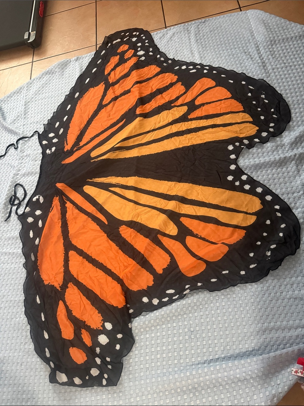 Women’s Butterfly Print wings cape — Orange and Black